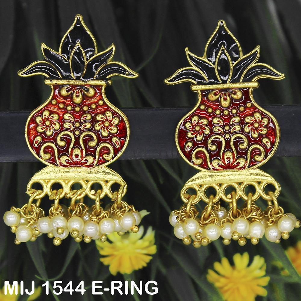 Mahavir Gold Plated Designer Dangler Earrings - MIJ 1544 E-RING