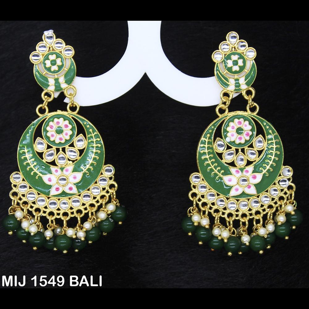 Mahavir Gold Plated Designer Dangler Earrings - MIJ 1549 BALI