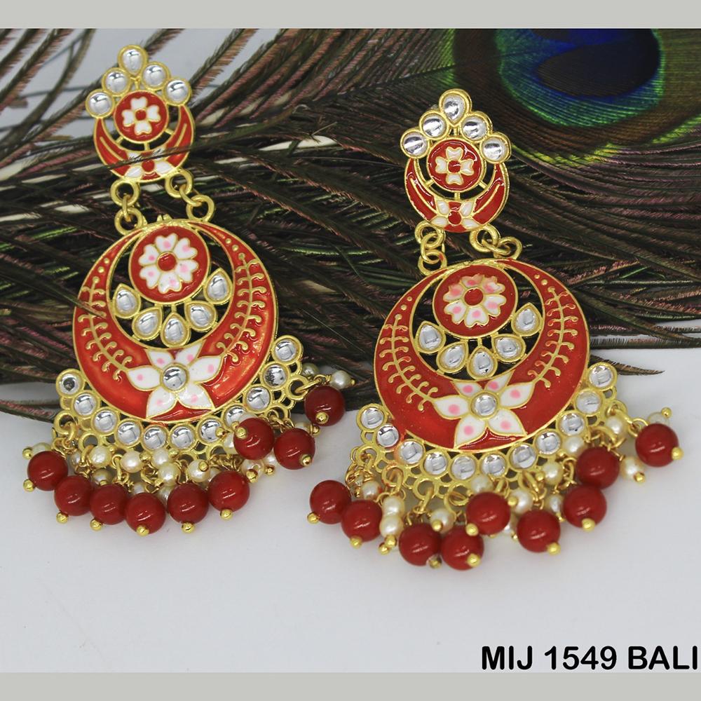 Mahavir Gold Plated Designer Dangler Earrings - MIJ 1549 BALI