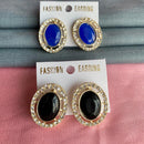 Mahavir Gold Plated Stud Earrings Combo