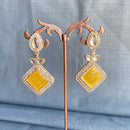 Mahavir Gold Plated Crystal Stone Dangler Earrings