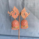 Mahavir Gold Plated Meenakari Jhumki Earrings