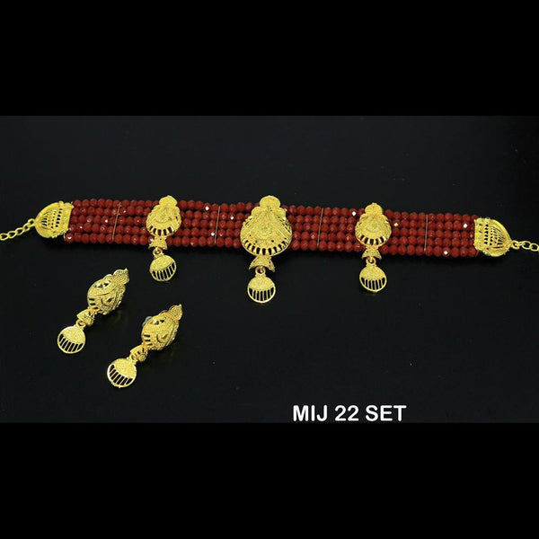 Mahavir Forming Gold Necklace Set - MIJ 22 SET