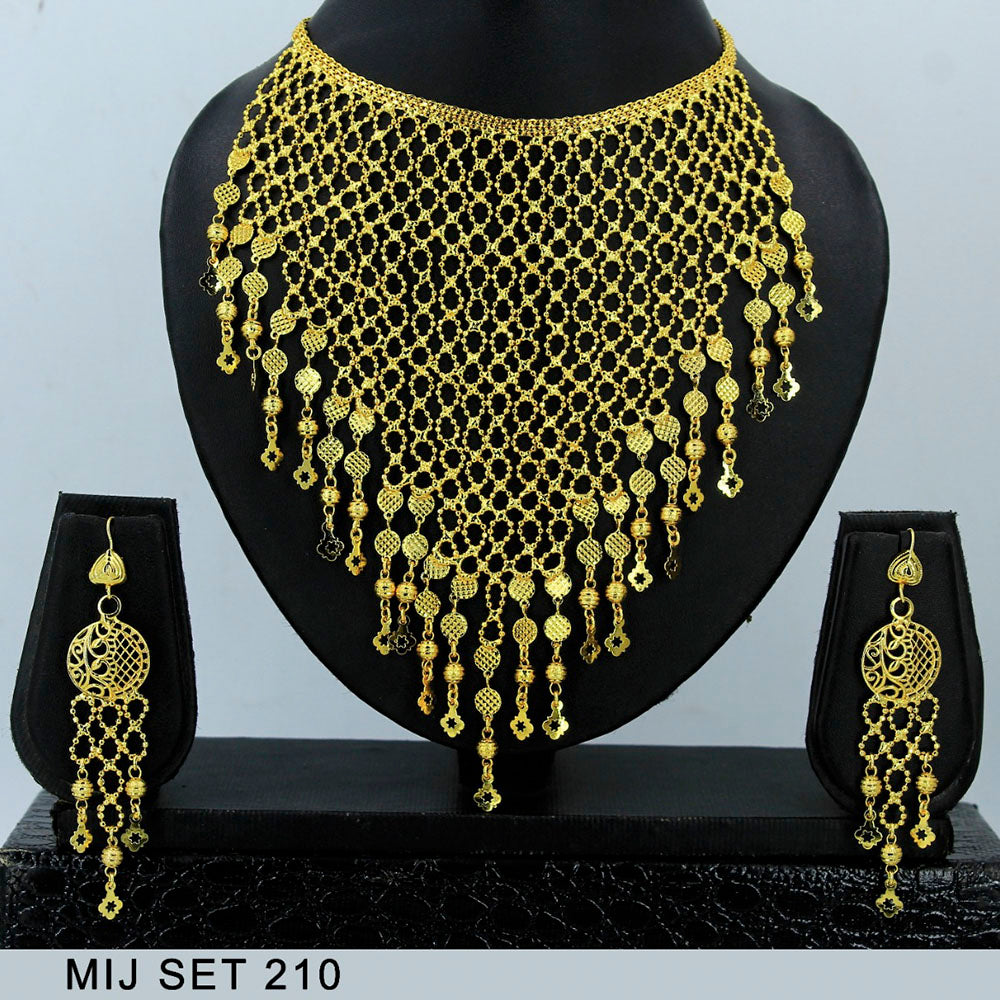 Mahavir Forming Gold Necklace Set   - MIJ Set 210