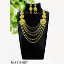 Mahavir Forming Gold Necklace Set   - MIJ Set 216