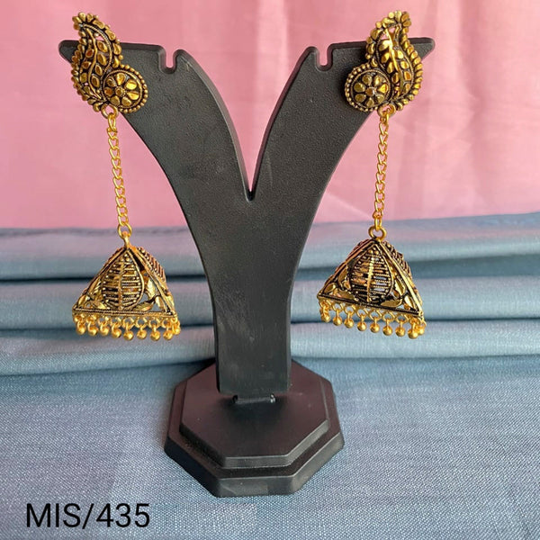 Mahavir Gold Plated Beads Jhumki Earrings