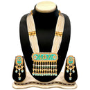 Etnico 18K Gold Plated Traditional Pearl Beaded Multi Strand Meena Work Long Necklace Jewellery Set & Earrings Set For Women (ML181Min)