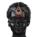 Etnico Traditional Gold Plated Kundan & Beads Choker Necklace Jewellery Set with Maang Tiika for Women