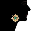 Etnico 18K Gold Plated Traditional CZ Crystal with Pearl Choker Necklace Jewellery Set for Women/Girls (ML261G)