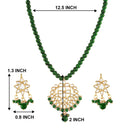 Etnico18k Gold Plated Kundan Pearl Studded & Beaded Mala Necklace Jewellery Set for Women (ML304G)