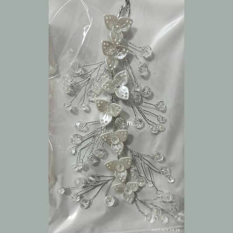 Manisha Jewellery Design Silver Pearl Hair Brooch