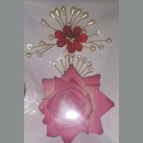 Manisha Jewellery Pink Floral Design Hair Brooch