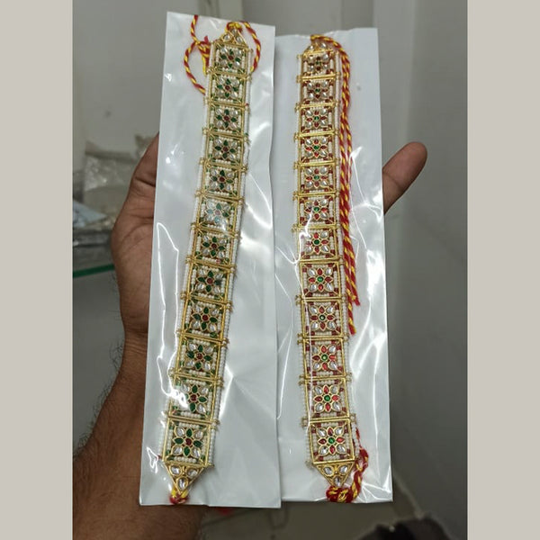 Manisha Jewellery Gold Plated Kundan & Meenakari Sheeshphool Hair Accessories For Women