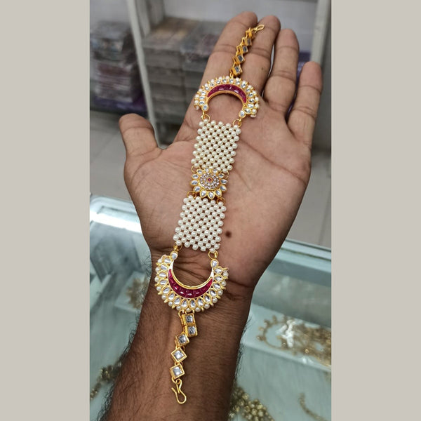 Manisha Jewellery Gold Plated Kundan & Pearl Sheeshphool Hair Accessories For Women
