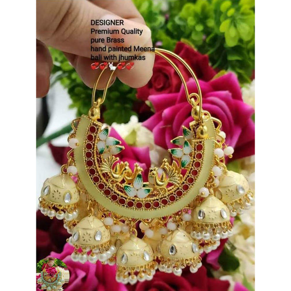 Bhavi Jewels Meenakari Jhumki Earrings