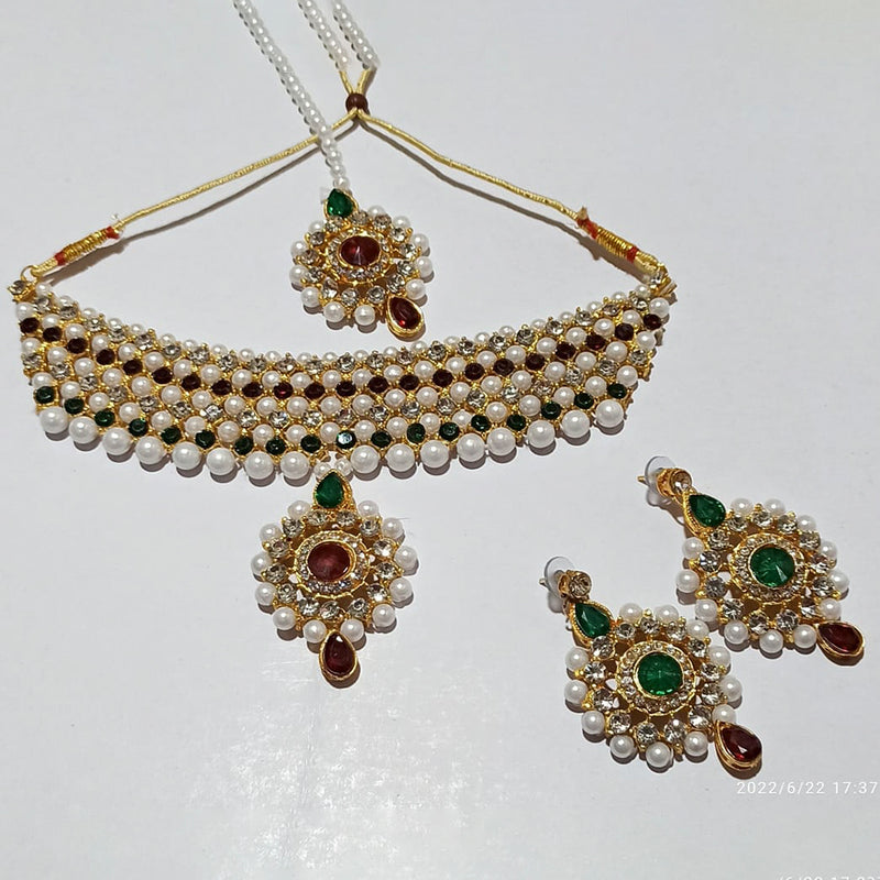 Manisha Jewellery Gold Plated Austrian Stone Necklace Set