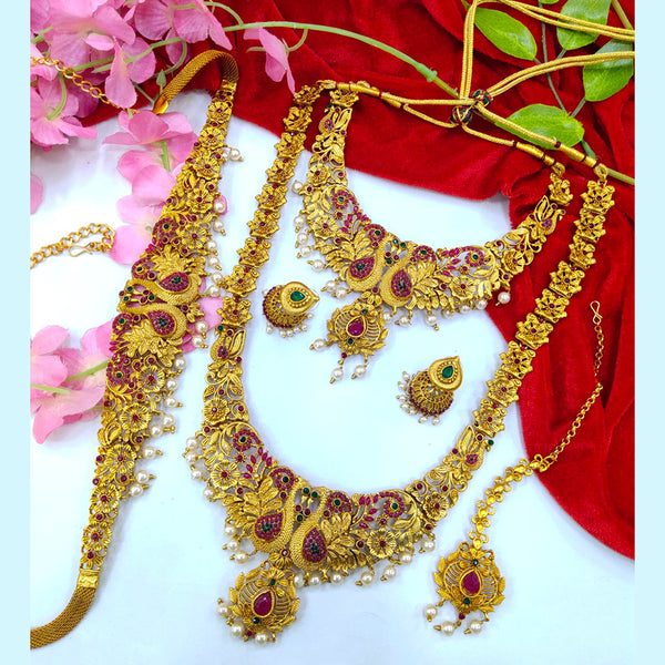 Manisha Jewellery Gold Plated Pota Stone Bridal Set