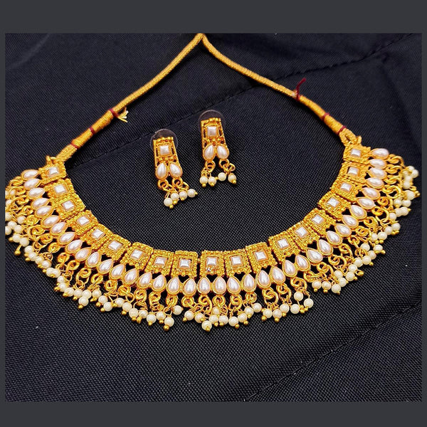 Manisha Jewellery Kundan Stone Gold Plated Choker Necklace Set