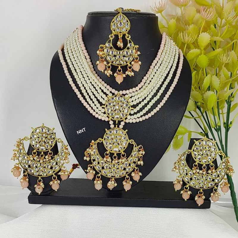 Manisha Jewellery Gold Plated Kundan And Pearl  Designer Necklace Set