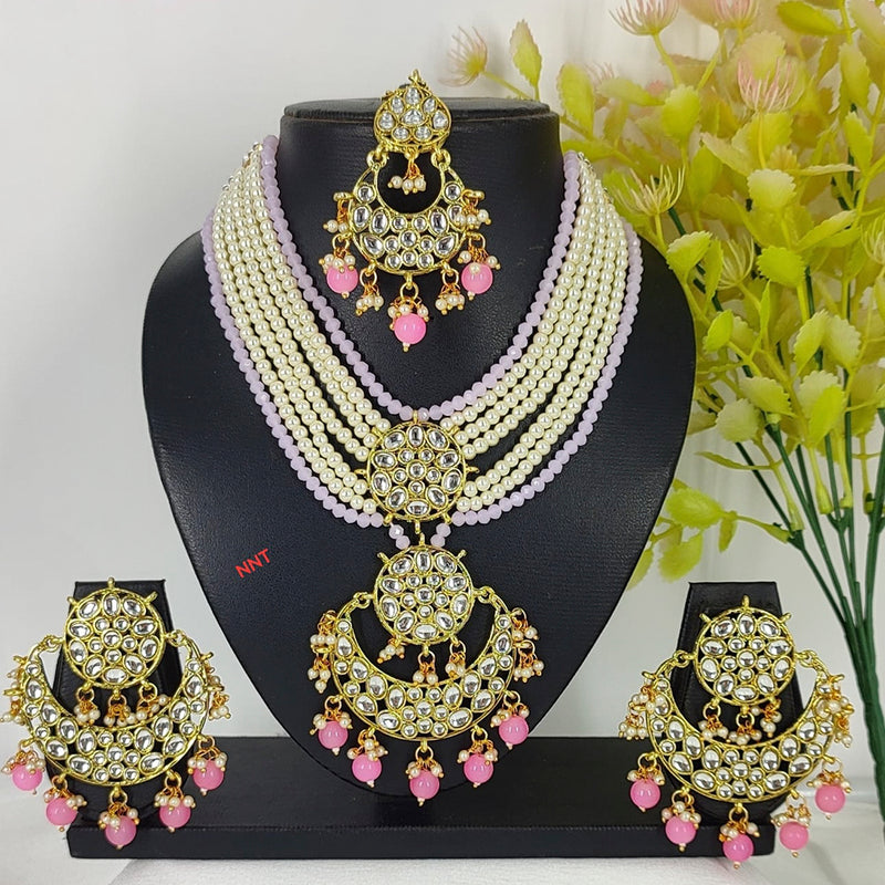 Manisha Jewellery Gold Plated Kundan And Pearl  Designer Necklace Set