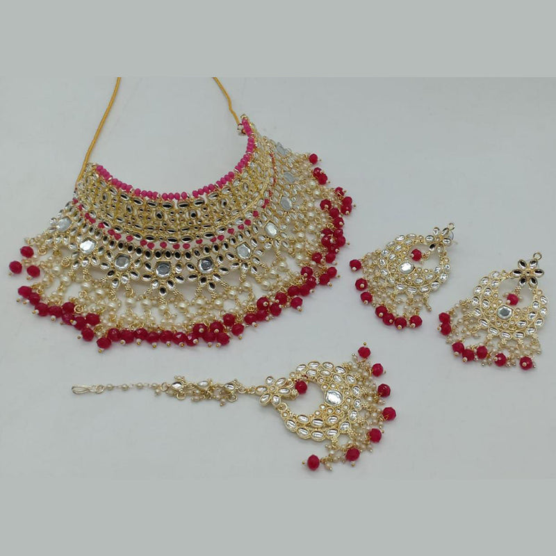 Manisha Jewellery Gold Plated Beads And Mirror Necklace Set