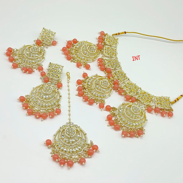 Manisha Jewellery Gold Plated Kundan And Beads Designer Necklace Set