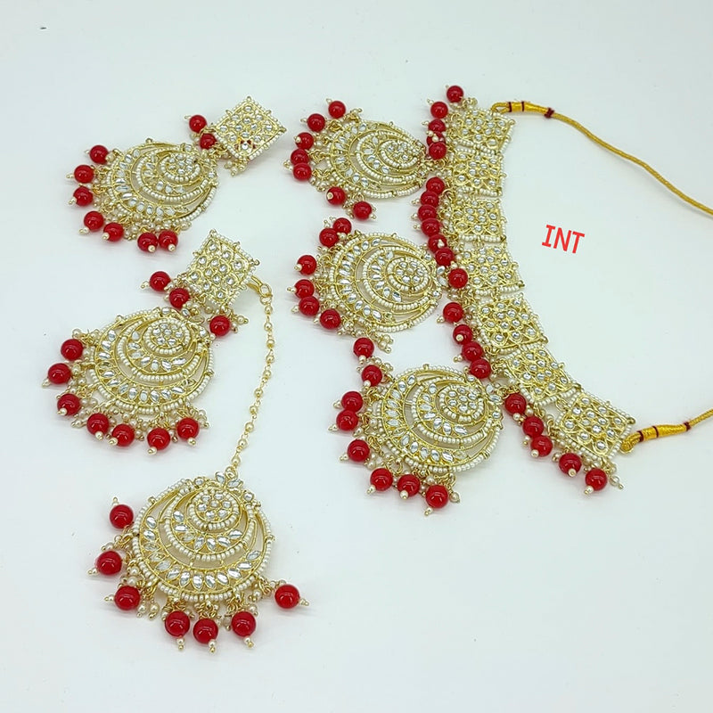 Manisha Jewellery Gold Plated Kundan And Beads Designer Necklace Set