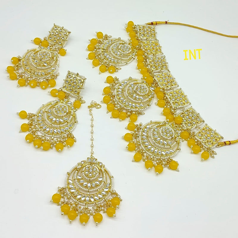 Manisha Jewellery Gold Plated Kundan And Beads Designer Necklace Set