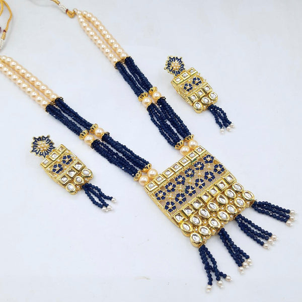 Manisha Jewellery Gold Plated Kundan Stone & Meenakari Haram Necklace Set