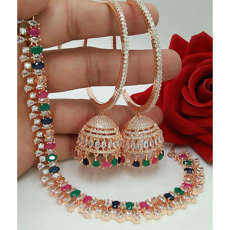 Manisha Jewellery American Diamond Necklace Set