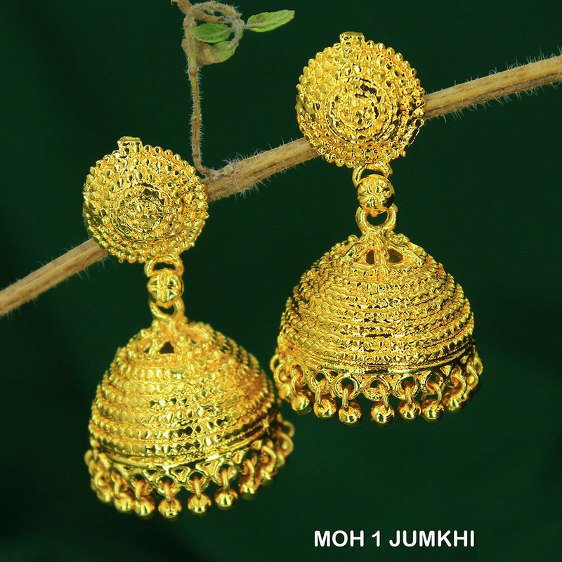 Mahavir Dye Gold Jhumki Earrings