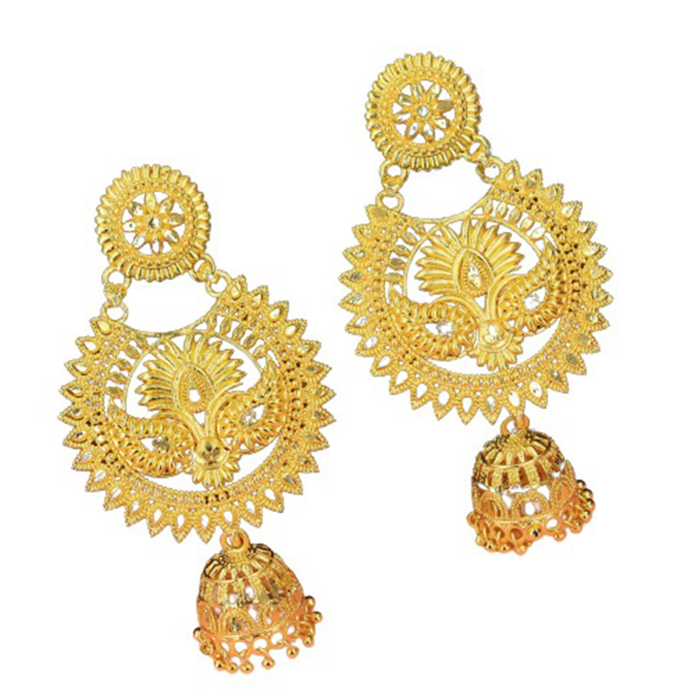 Mahavir Gold Plated Dangler Earrings