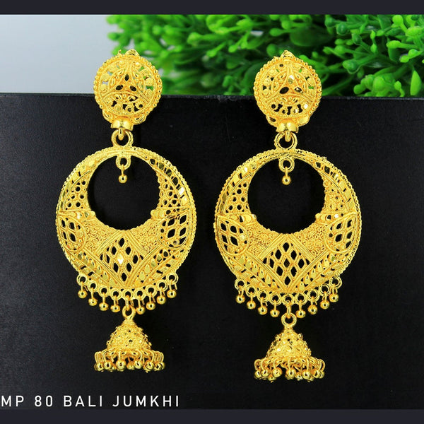 Mahavir Forming Gold Plated Dangler Earrings  - MP 80 Bali Jumkhi