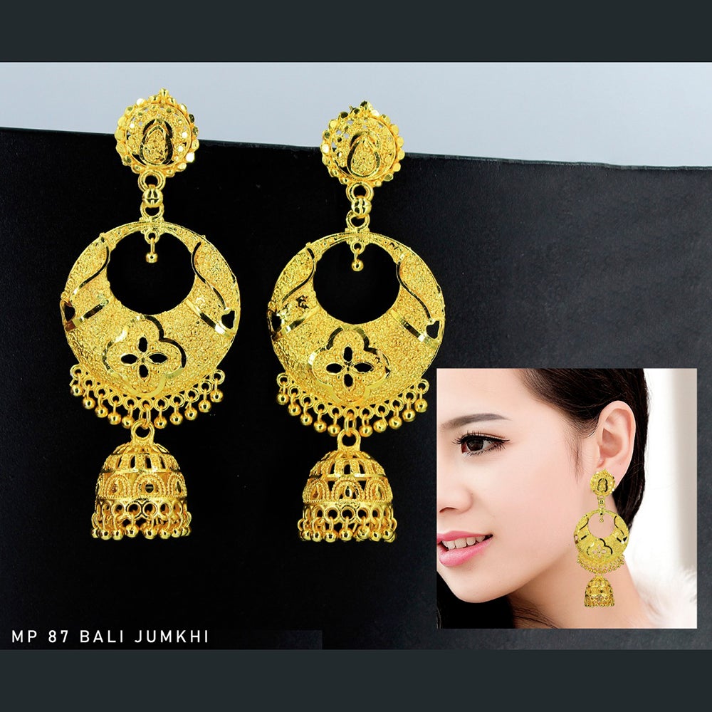 Mahavir Forming Gold Plated Dangler Earrings  - MP 87 Bali Jumkhi
