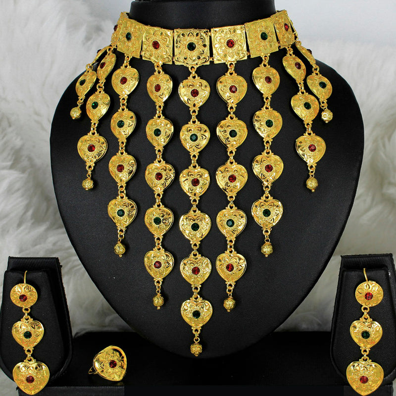 Mahavir Forming Gold Necklace Set  - MARTASHA Set 7011