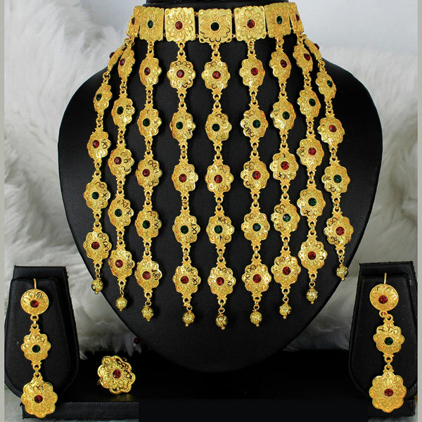 Mahavir Forming Gold Necklace Set  - MARTASHA Set 7015