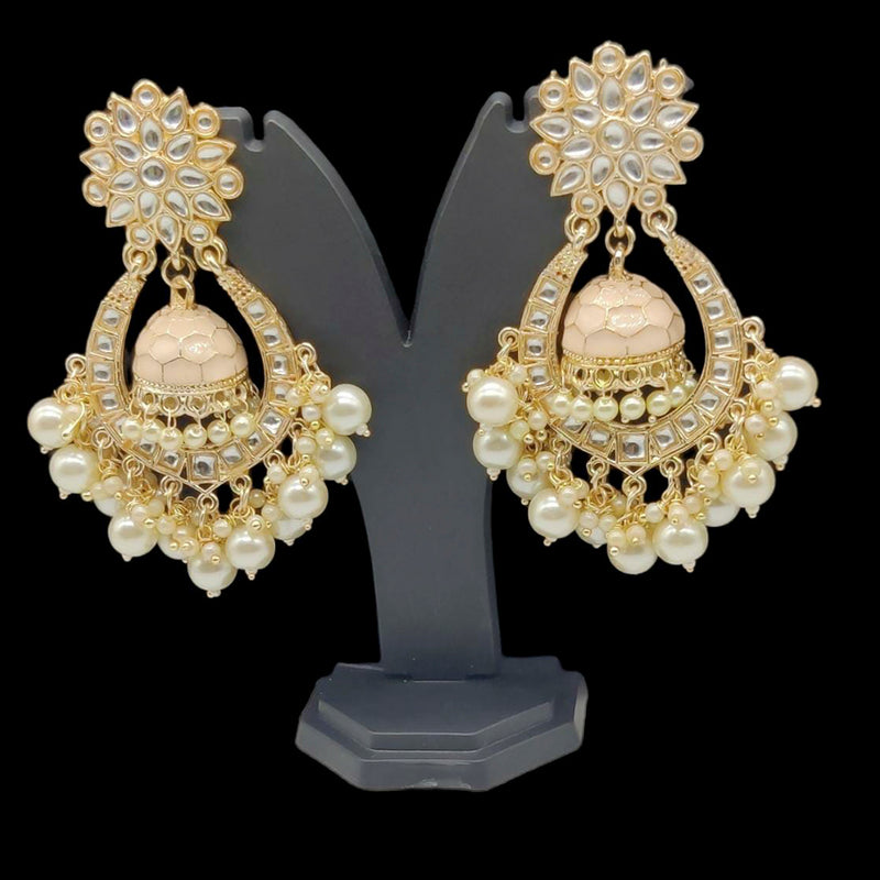 Manisha Jewellery Gold Plated Kundan & Meenakari Jhumki Earrings