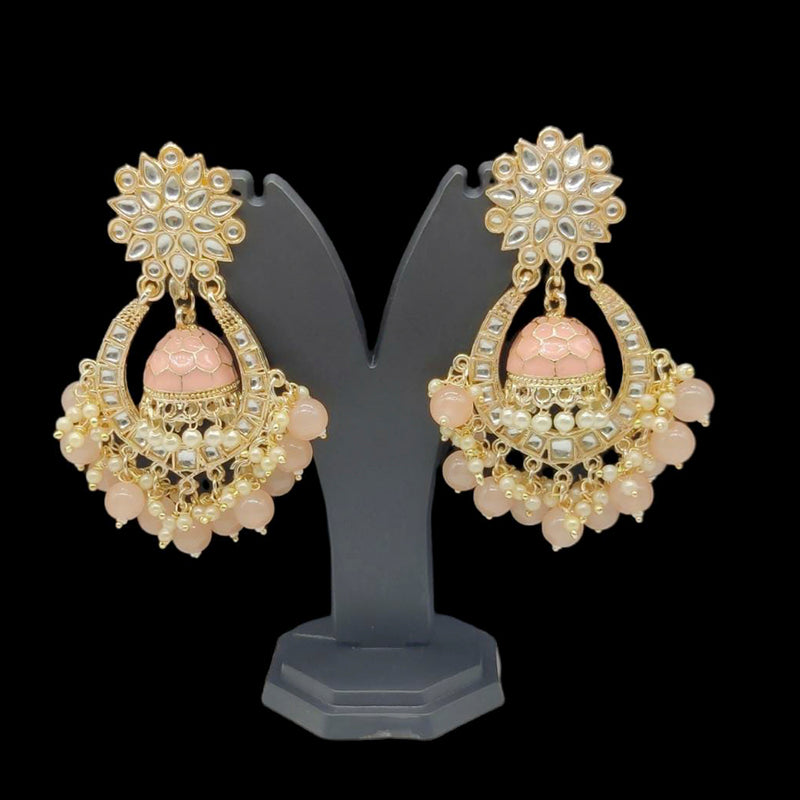 Manisha Jewellery Gold Plated Kundan & Meenakari Jhumki Earrings