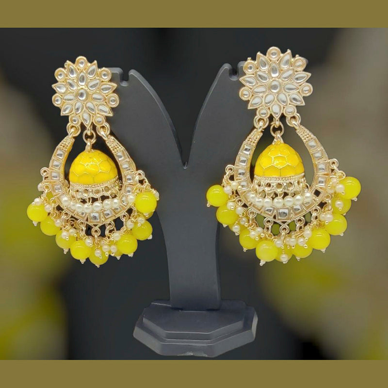 Manisha Jewellery Gold Plated Kundan & Meenakari Jhumki Earrings