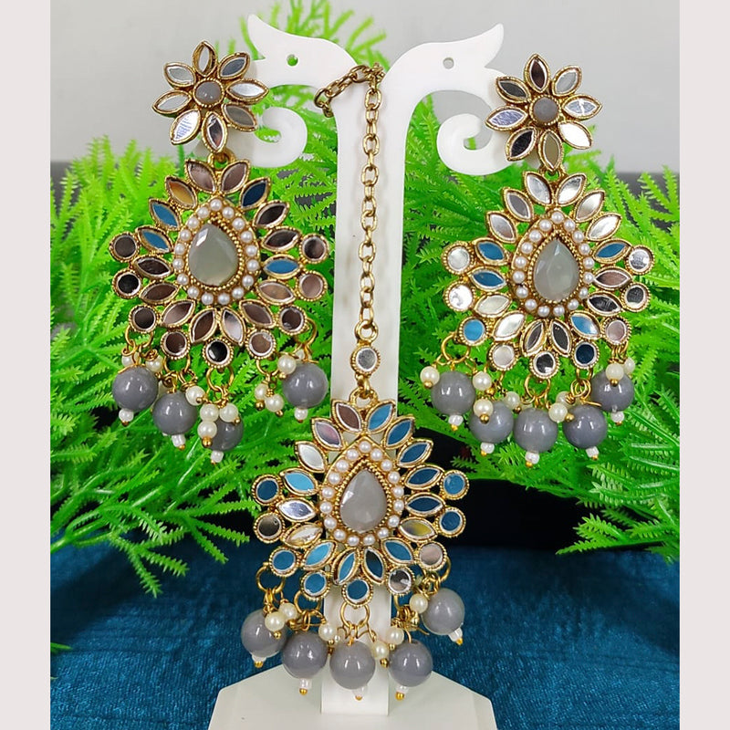 Manisha Jewellery Mirror Earrings With Maangtikka