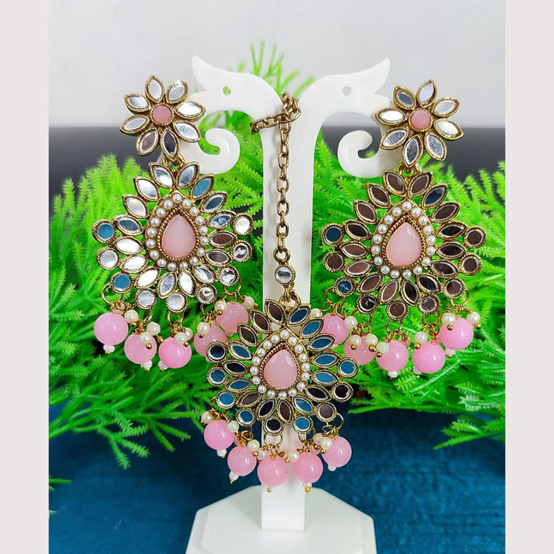 Manisha Jewellery Mirror Earrings With Maangtikka