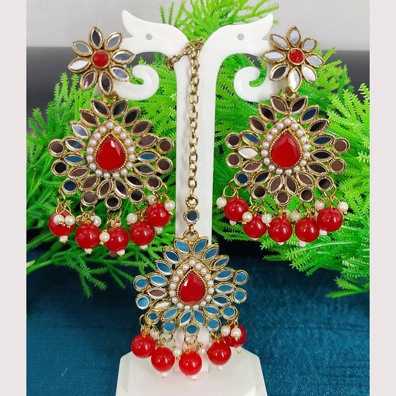 Manisha Jewellery Mirror Earrings With Maangtikka