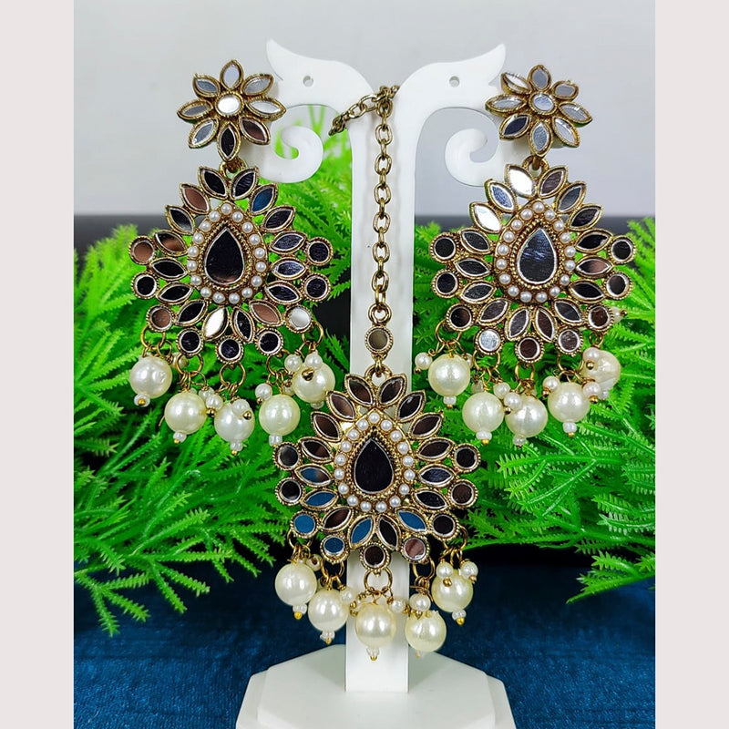 Manisha Jewellery Mirror Earrings With Maangtikka