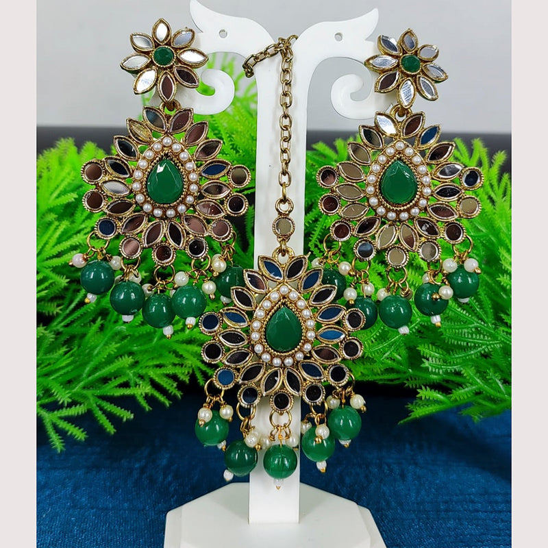 Manisha Jewellery Mirror Earrings With Maangtikka