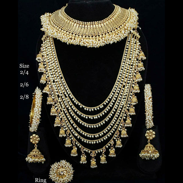 Manisha Jewellery Gold Plated Designer Long & Short Necklace Combo