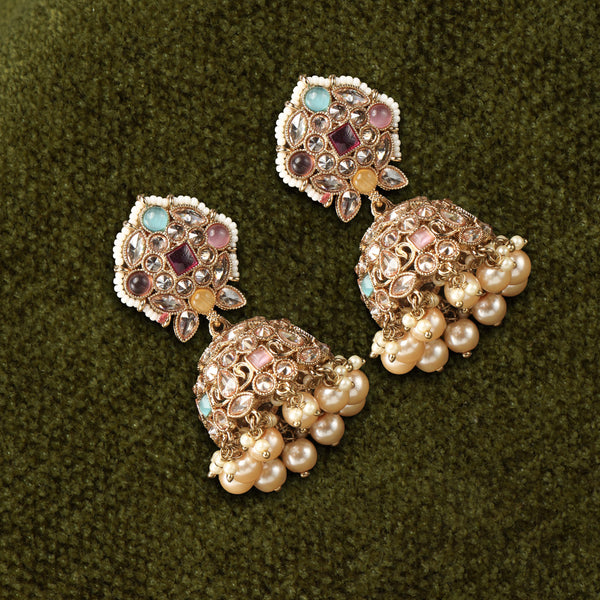 Nipura Multicolour Ranya Jhumka Earrings