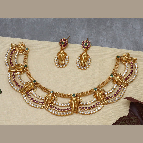 Diksha Collection Gold Plated Necklace Set