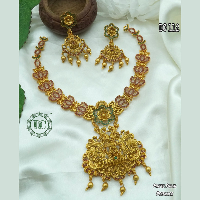 Diksha Collection Gold Plated Choker Necklace Set