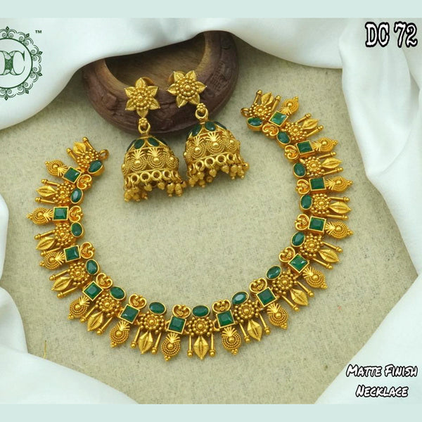 Diksha Collection Gold Plated Choker Necklace Set