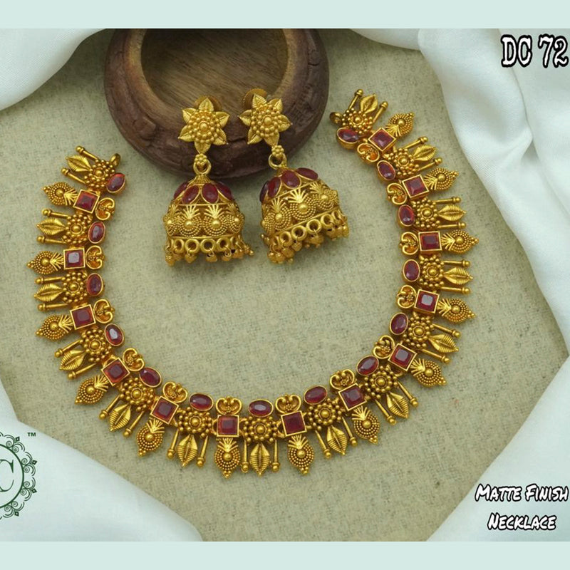 Diksha Collection Gold Plated Choker Necklace Set